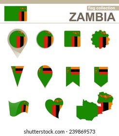 Zambia Flag Collection, 12 versions