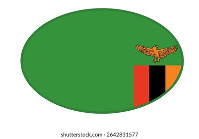 Zambia flag ellipse, shaped. vector	