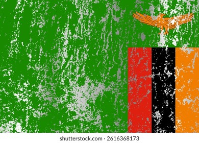 Zambia flag with grunge effect.
