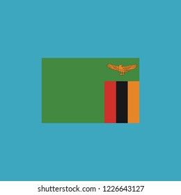 Zambia flag icon in flat design. Independence day or National day holiday concept.