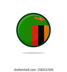 Zambia Flag Icon. Zambia Flag flat style isolated on a white background - stock vector.