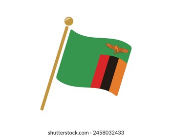 Zambia flag icon vector illustration