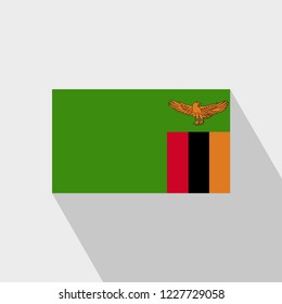 Zambia flag Long Shadow design vector