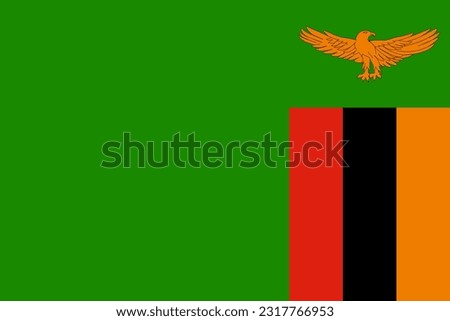 Zambia flag, official colors and proportion. Vector illustration.