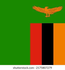 Zambia flag, official colors. Vector illustration.