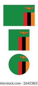 
Zambia flag PNG vector. Zambia square and round icon isolated on transparent PNG background. Zambia flag icon.

