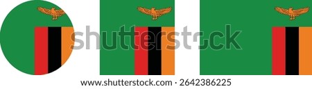 
Zambia flag PNG vector. Zambia square and round icon isolated on transparent PNG background. Zambia flag icon.

