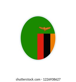 Zambia flag. Zambia round flag.