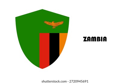 Bandera de Zambia en forma de escudo (insignia)