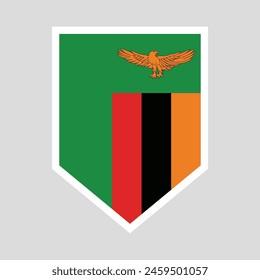 Sambia Flagge in Schildform Rahmen