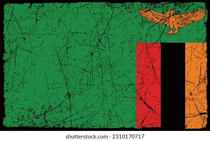 Indicador de bandera de Zambia, bandera gruesa de Zambia
