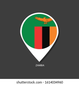 Zambia flag Vector marker with flags.