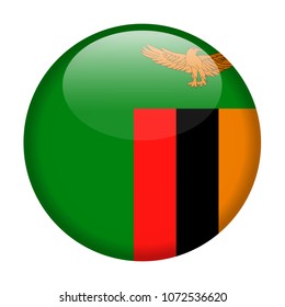 Zambia Flag Vector Round Icon - Illustration