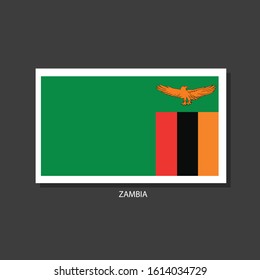 Zambia flag Vector Square Icon.