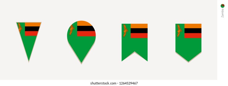 Zambia flag in vertical design, vector illustration.