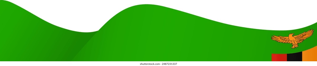 Zambia flag wave isolated on png or transparent background vector illustration.  