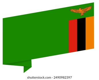 Zambia flag wave isolated on png or transparent background vector illustration.  