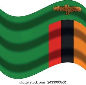 bandera de zambia con icono de viento