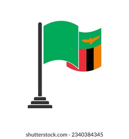 Indicadores de Zambia conjunto de iconos, símbolo del símbolo del vector del día de la independencia de Zambia