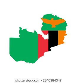 Zambia flags icon set, Zambia independence day icon set vector sign symbol