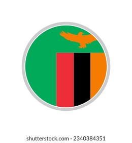 Indicadores de Zambia conjunto de iconos, símbolo del símbolo del vector del día de la independencia de Zambia