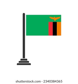 Zambia flags icon set, Zambia independence day icon set vector sign symbol