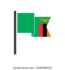 Indicadores de Zambia conjunto de iconos, símbolo del símbolo del vector del día de la independencia de Zambia
