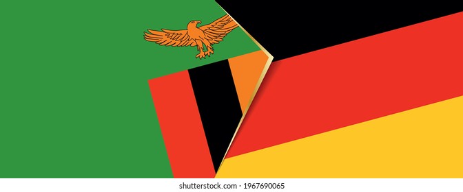 Zambia and Germany flags, two vector flags symbol of relationship or confrontation.