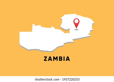Zambia Isometric map with location icon vector illustration design