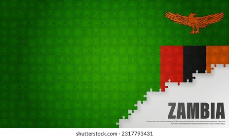 Zambia jigsaw flag background. Element of impact for the use you want to make of it.