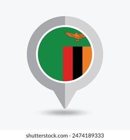 Zambia Location Pin Icon Vector Illustration