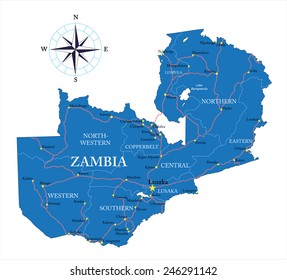 Zambia map