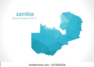 zambia Map Abstract geometric rumpled triangular low poly style gradient graphic on white background
