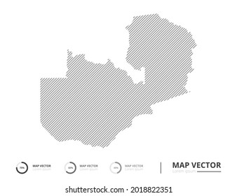 Zambia map abstract line gray on white background vector for presentation. Creative concept for infographic.