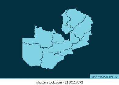Zambia map ,Abstract mash line and point scales on dark background for your web site design map logo, app, ui ,Travel. Vector illustration eps 10.