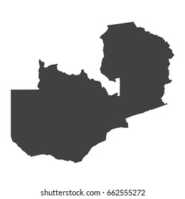 Zambia map in black on a white background. Vector illustration
