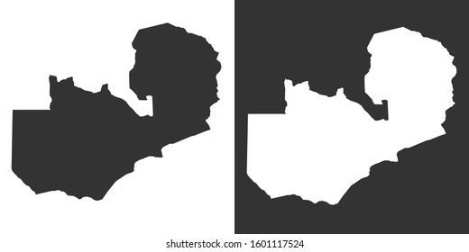 Zambia Map Black White Vector Stock Vector (Royalty Free) 1601117524 ...