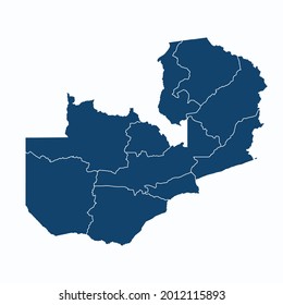Zambia map color vector modern. Silhouette map. on white background. 
