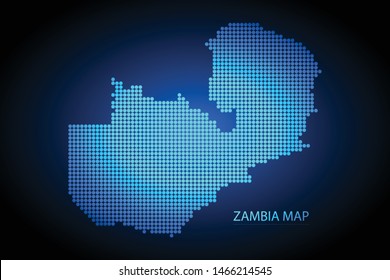 Zambia map dotted style. Vector illustration isolated. Map of Africa. Symbol for your web site design map logo, app, ui, Travel vector eps10, concept Illustration.