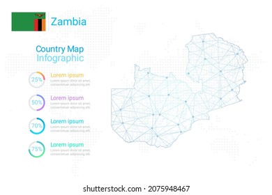 Zambia map with elements of infographics template. Vector illustration eps10