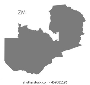 Zambia Map grey