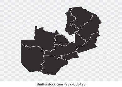 Zambia Map iron Color on White Background quality files Png