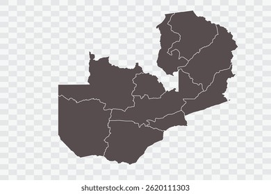 Zambia Map Minimalist  High-Quality PNG  Ash Color on Transparent Background Perfect for presentations infographics educational materials and graphic design projects