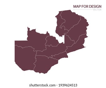 Zambia map on white background vector illustration.