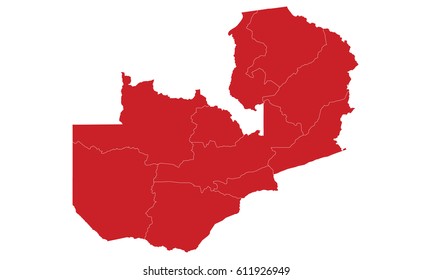 Zambia map red color