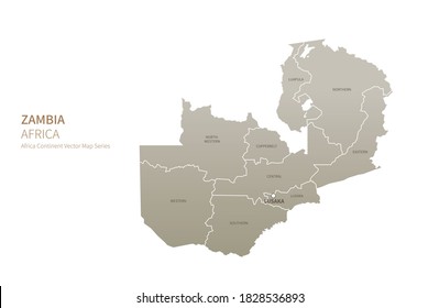 Zambia map. vector map of african countries.