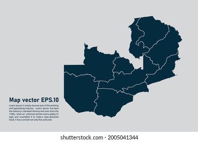 Zambia map vector. isolated on light gray background