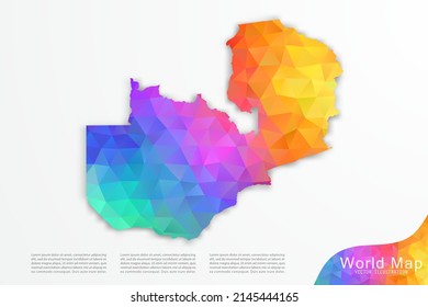 Zambia Map - World Map International vector template with polygon style and gradient colorful isolated on white background for website, design, infographic - Vector illustration eps 10