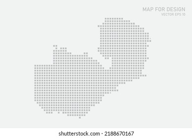 Zambia Map - World Map International Vector Template With Grey Pixel, Grid, Grunge, Halftone Style Isolated On White Background For Education, Infographic, Design - Vector Illustration Eps 10