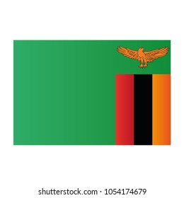 Zambia national flag on white background texture. Vector illustration state symbol.